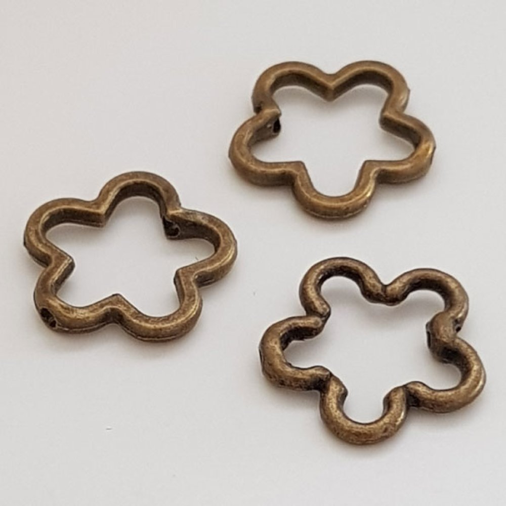 Pendente Flor em Metal N°031 Bronze