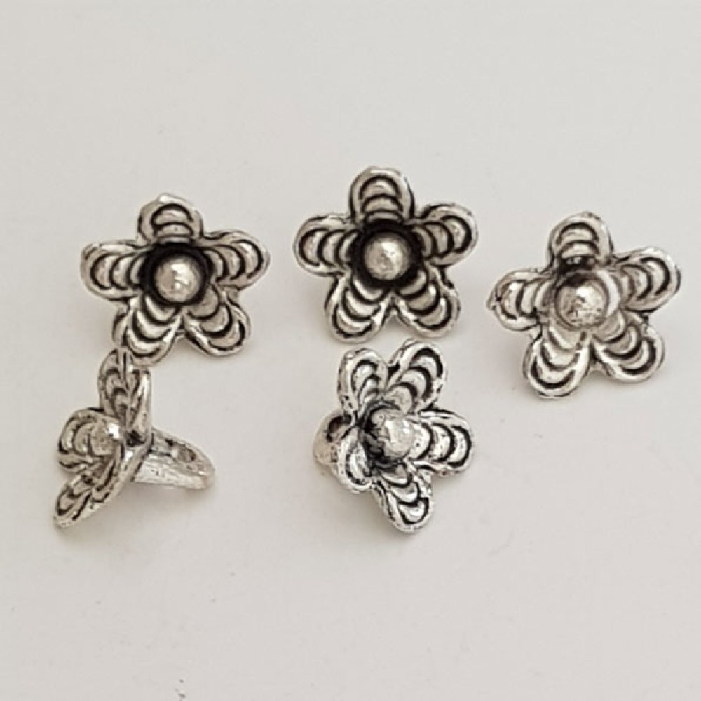 Pendente flor em metal N°039 Prata