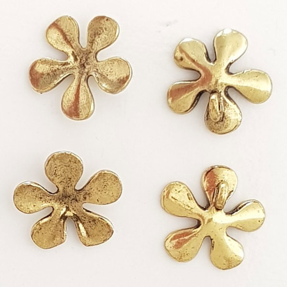 Pendente flor em metal N°042 dourado