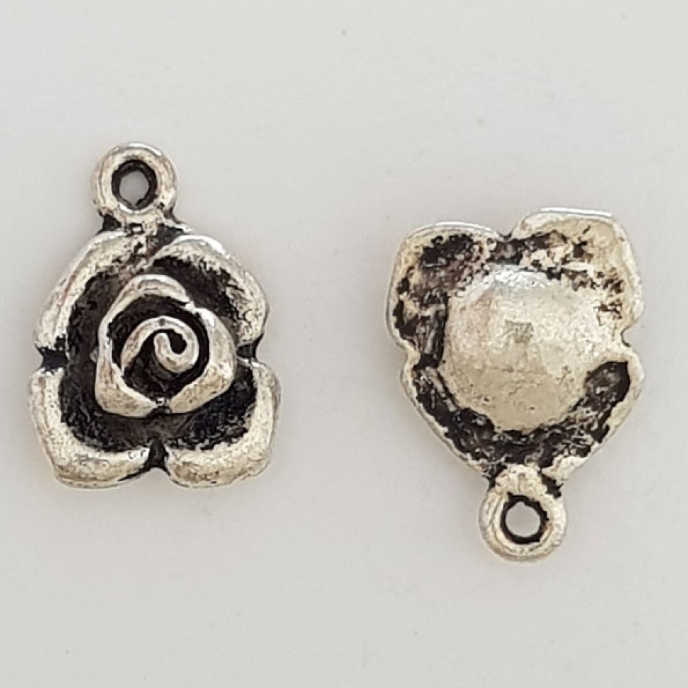 Pendente flor em metal N°045 Prata