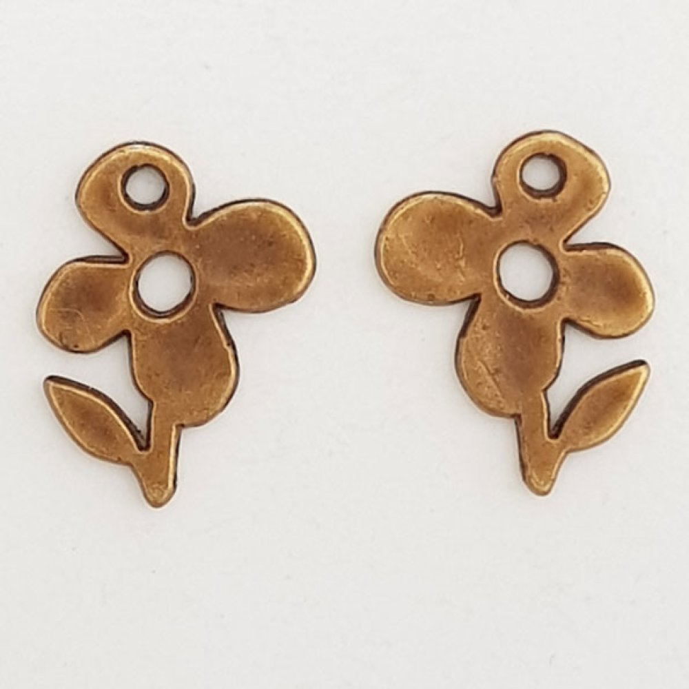 Pendente Flor em Metal N°051 Bronze