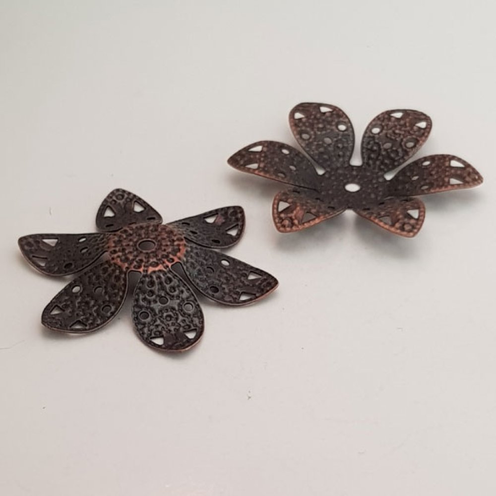 Pendente de flor em metal N°058 Cobre