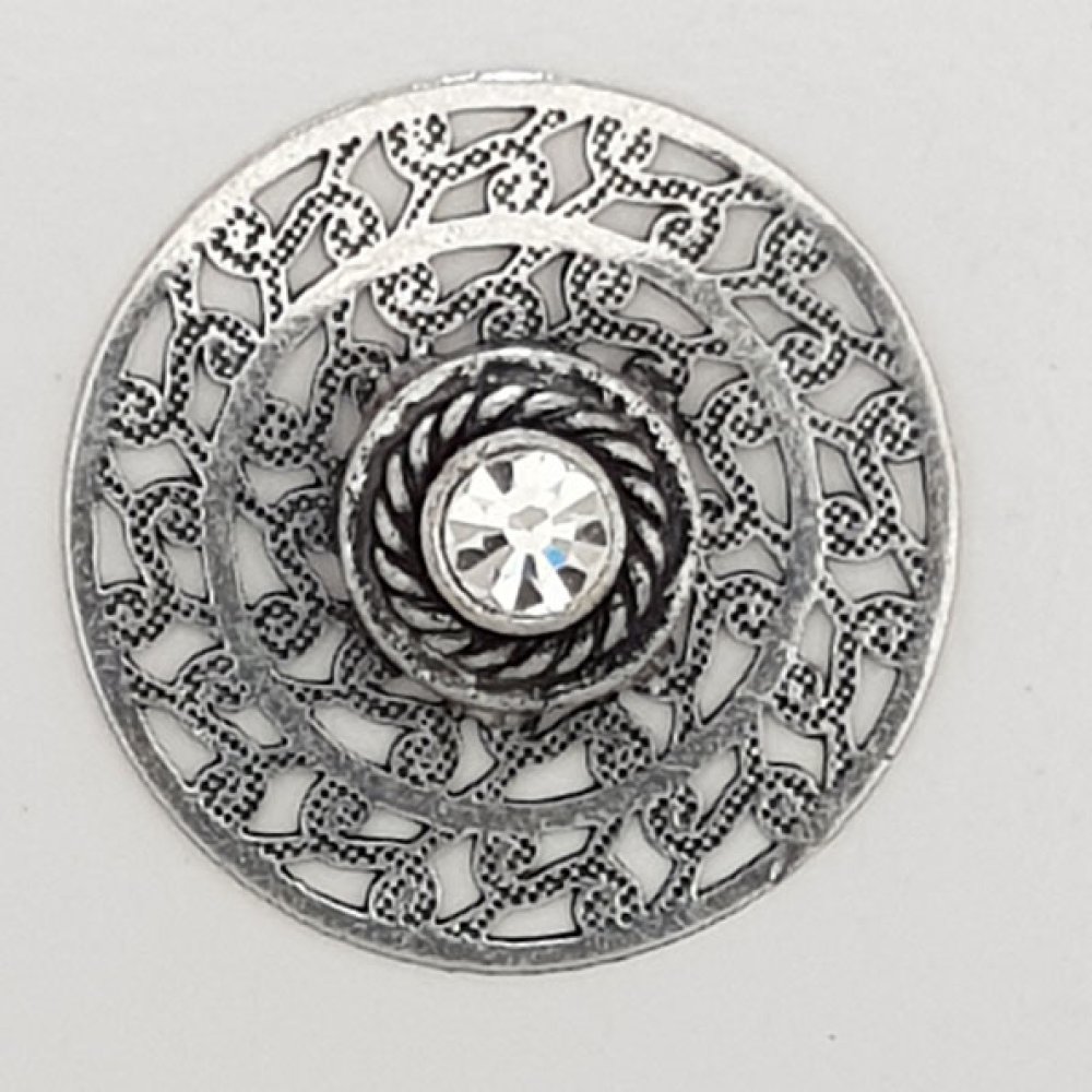 Pendente flor em metal N°060 Prata