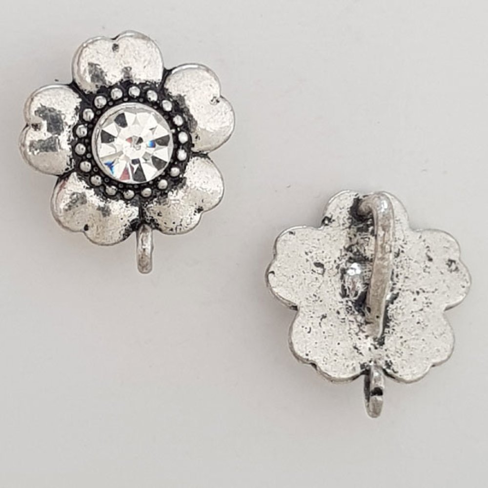 Amuleto de flor Metal N°063 Prata