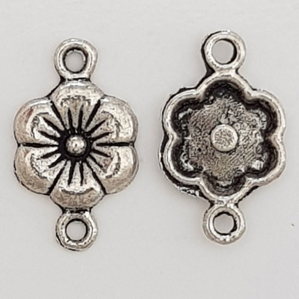 Pendente flor em metal N°068 Prata