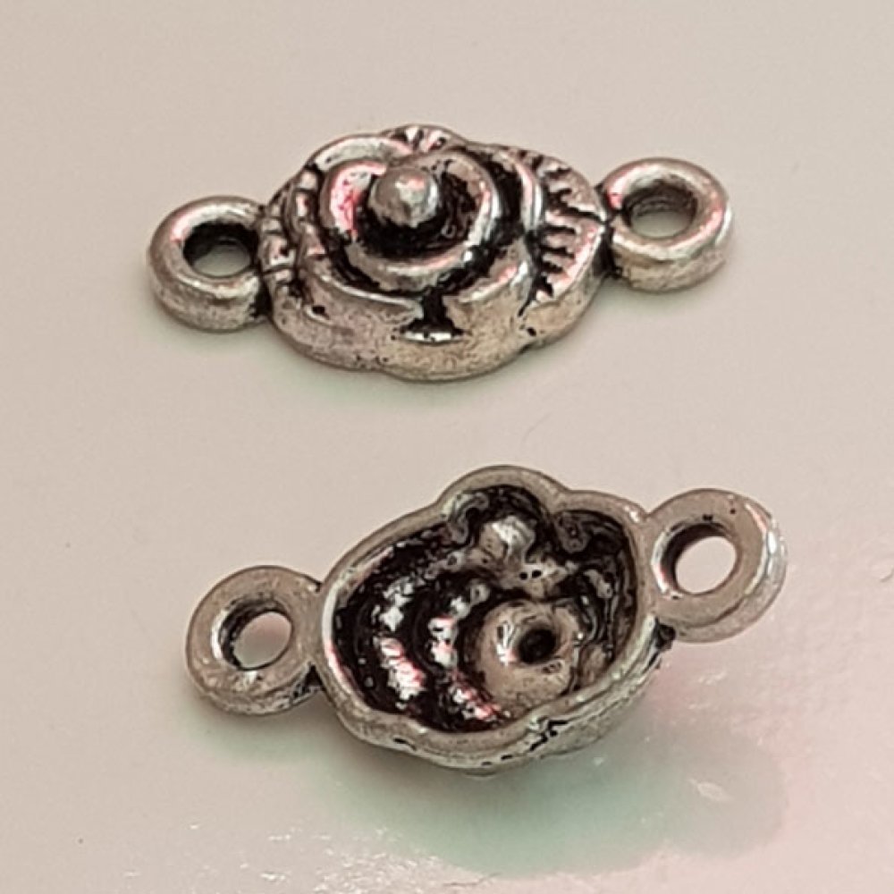 Pendente flor em metal N°069 Prata