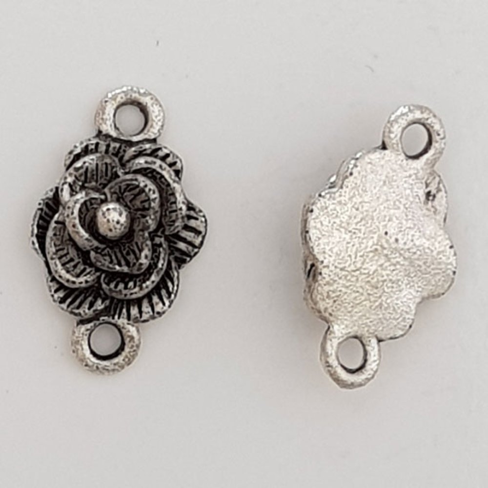 Pendente flor em metal N°070 Prata