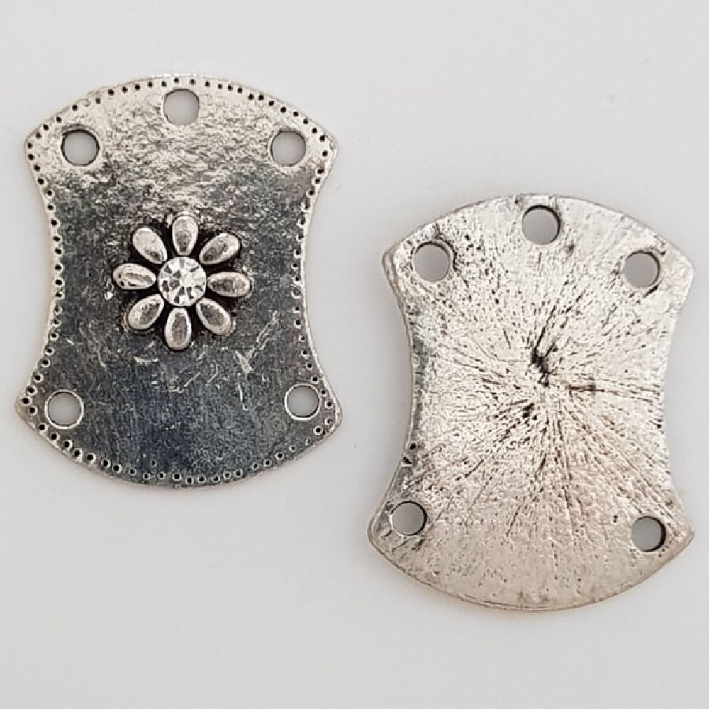 Pendente flor em metal N°082 Prata