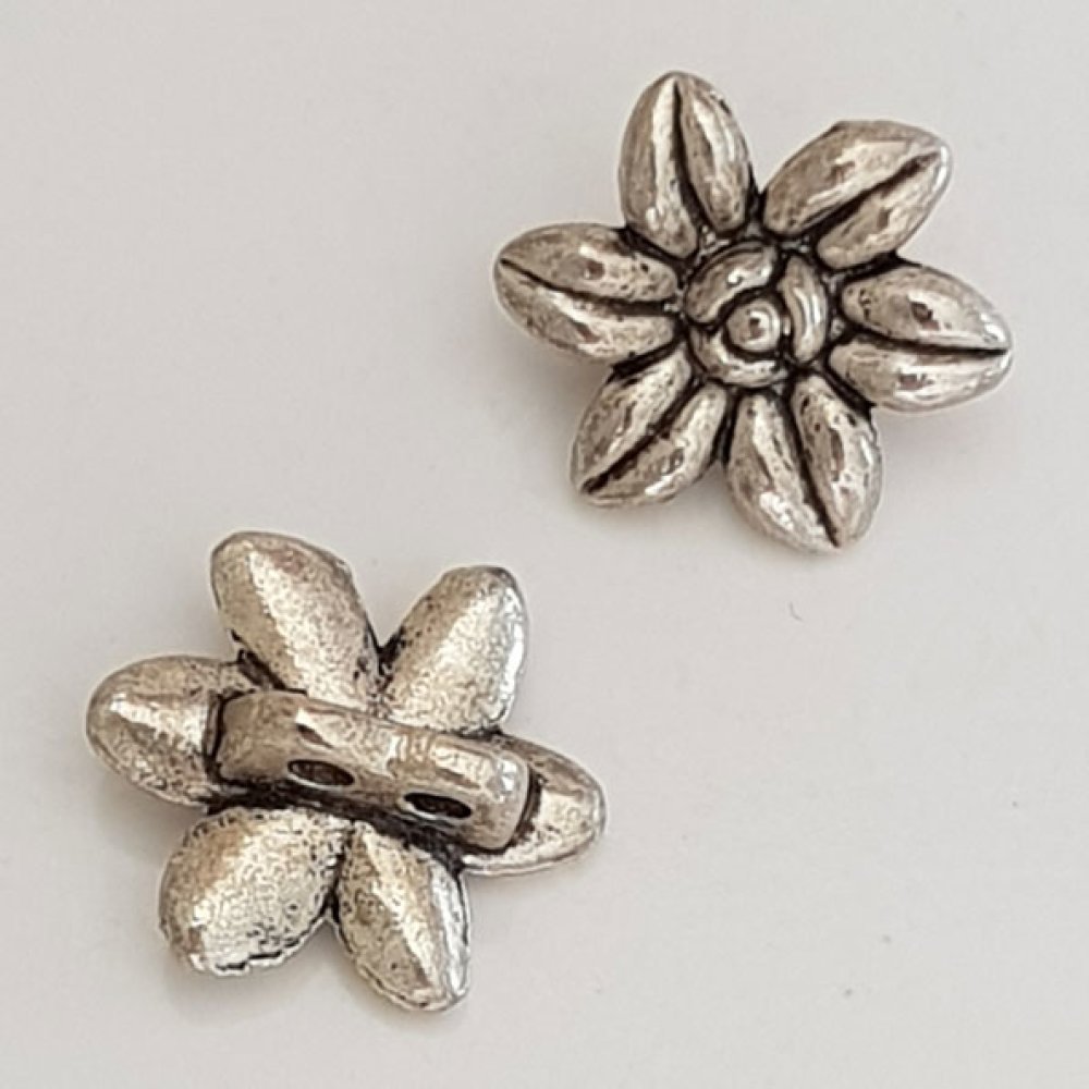Amuleto de flor Metal N°083 Prata