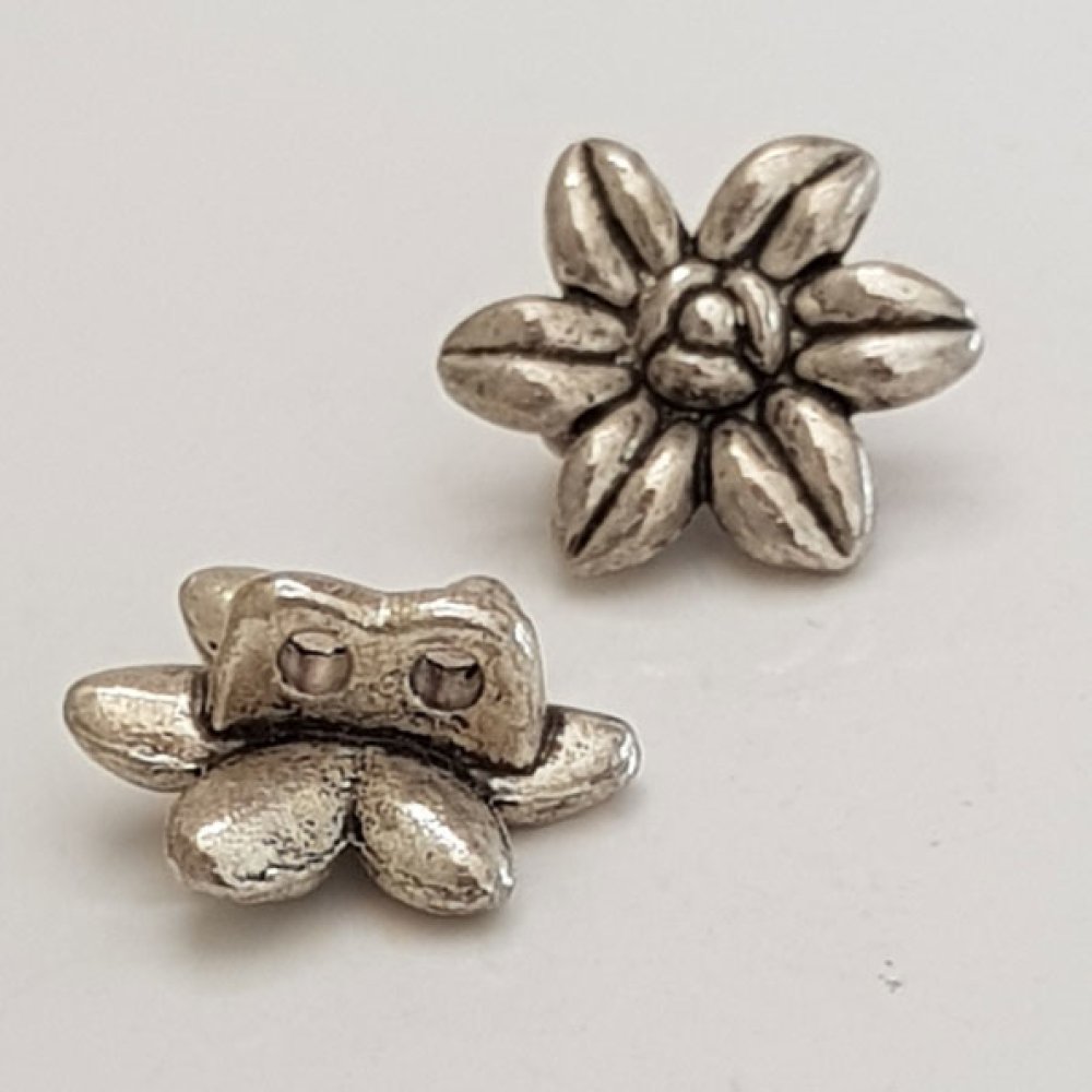 Amuleto de flor Metal N°083 Prata