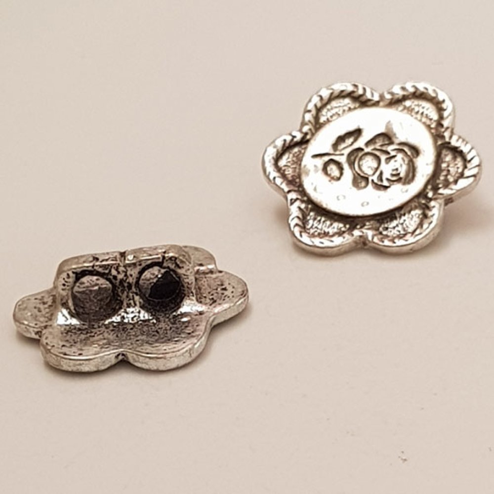 Pendente flor em metal N°084 Prata