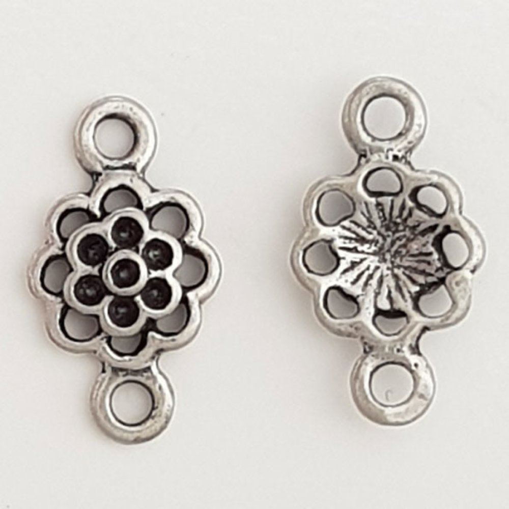 Pendente flor em metal N°086 Prata