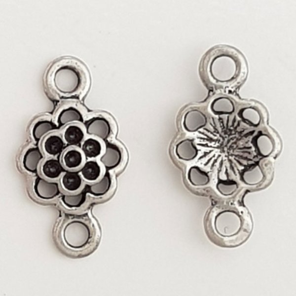 Pendente flor em metal N&deg;086 Prata