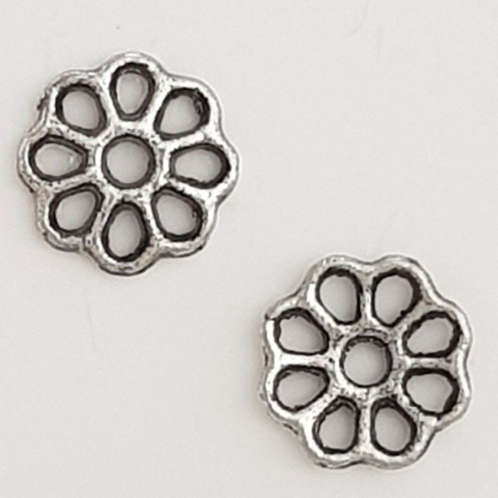 Pendente flor em metal N°087 Prata