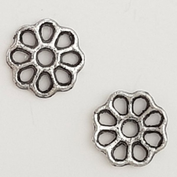 Pendente flor em metal N&deg;087 Prata