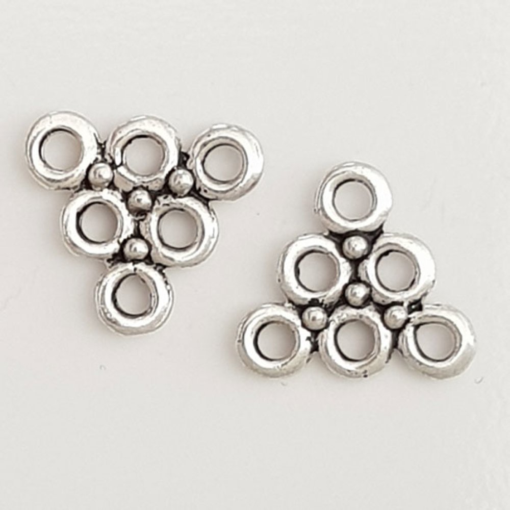 Pendente flor em metal N°088 Prata