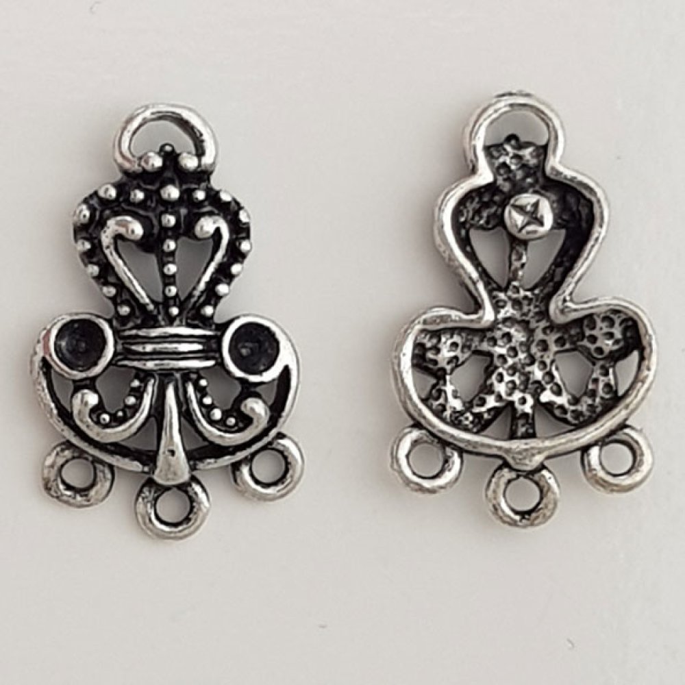 Pendente flor em metal N°089 Prata