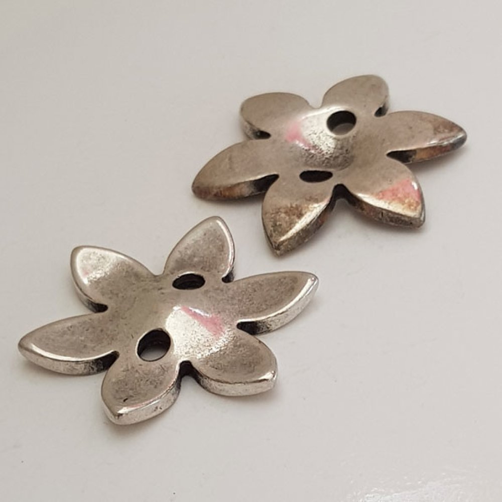Pendente Flor Metal N°090 Prata Zamak