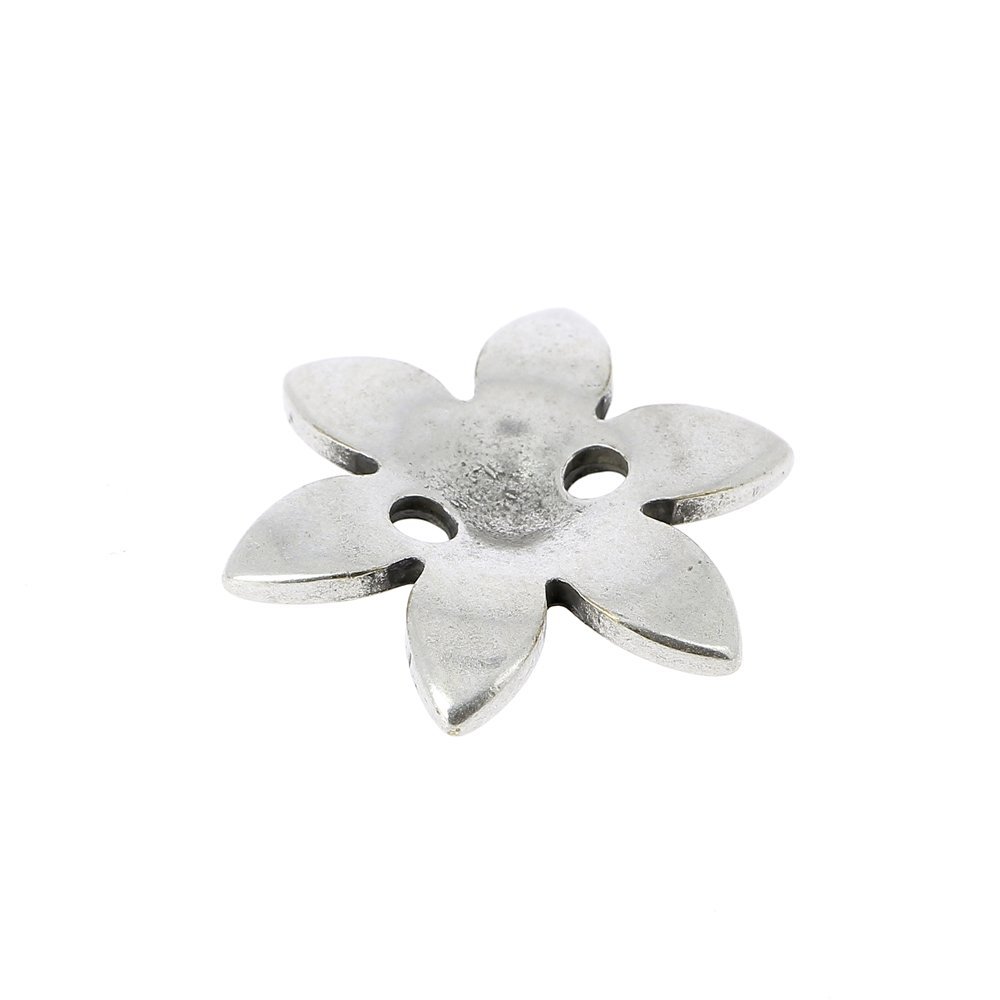Pendente Flor Metal N°090 Prata Zamak