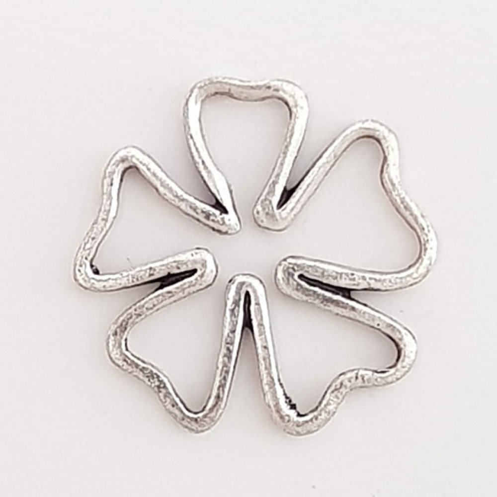 Amuleto de flor Metal N°095 Prata
