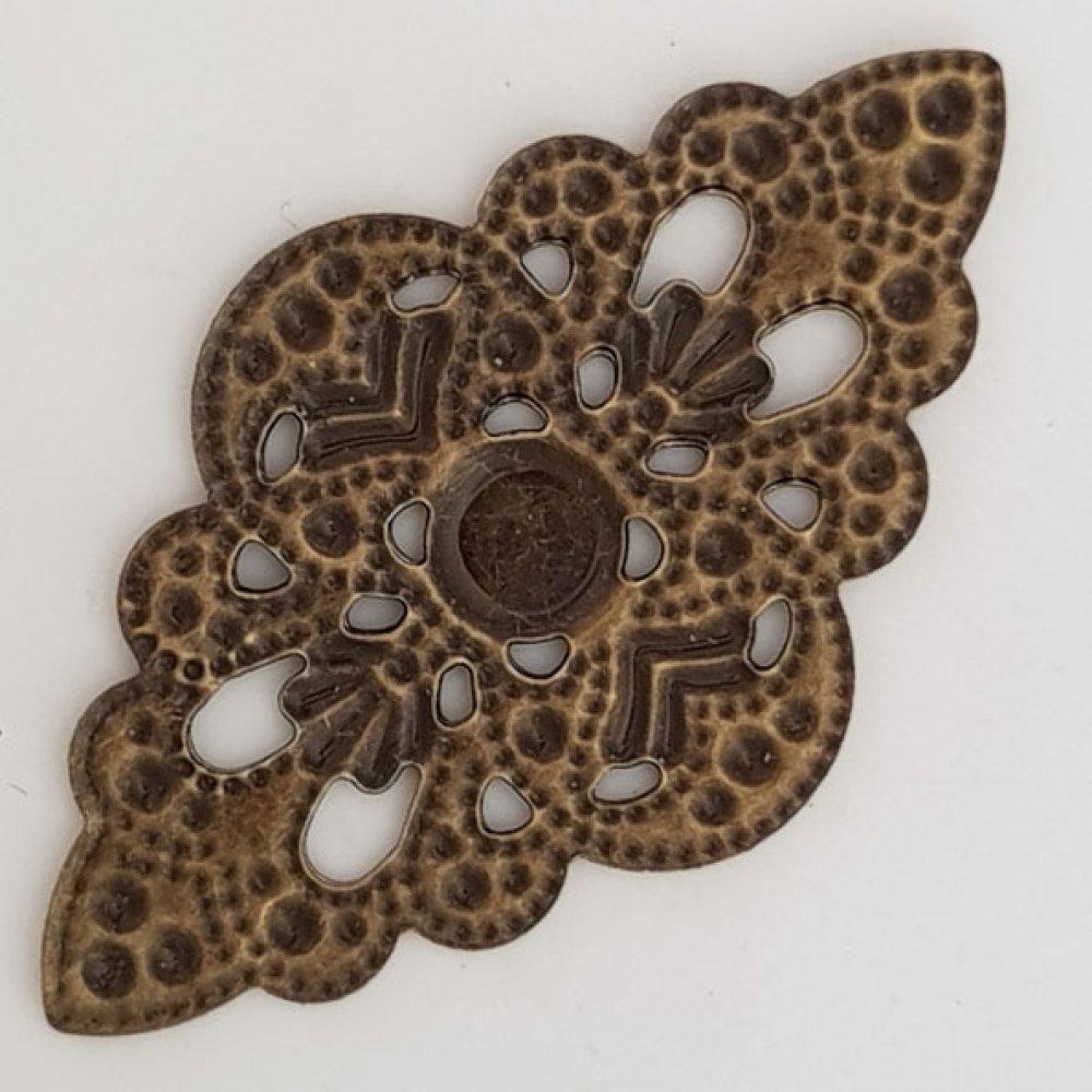 Pendente Flor em metal N°097 Gravação em bronze