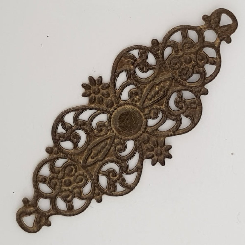 Pendente Flor em metal N°098 Gravação em bronze