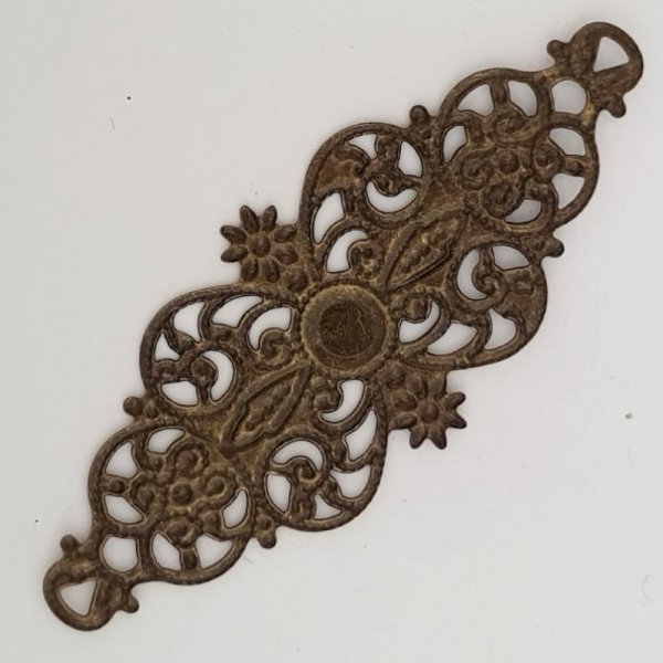 Pendente Flor em metal N&deg;098 Grava&ccedil;&atilde;o em bronze