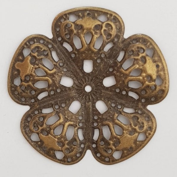 Pendente Flor em Metal N&deg;099 Grava&ccedil;&atilde;o em bronze