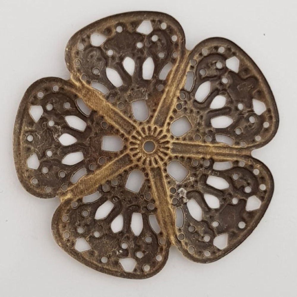 Pendente Flor em Metal N°099 Gravação em bronze