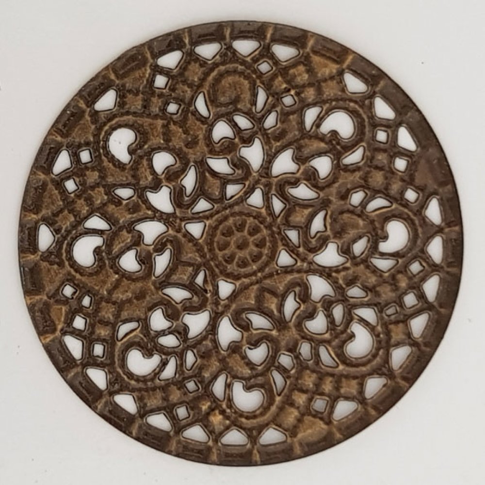 Pendente Flor em Metal N°100 Gravação em bronze