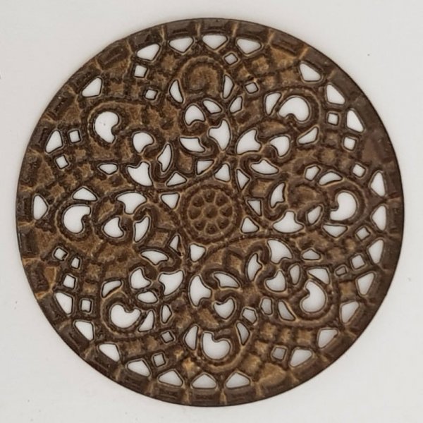 Pendente Flor em Metal N&deg;100 Grava&ccedil;&atilde;o em bronze