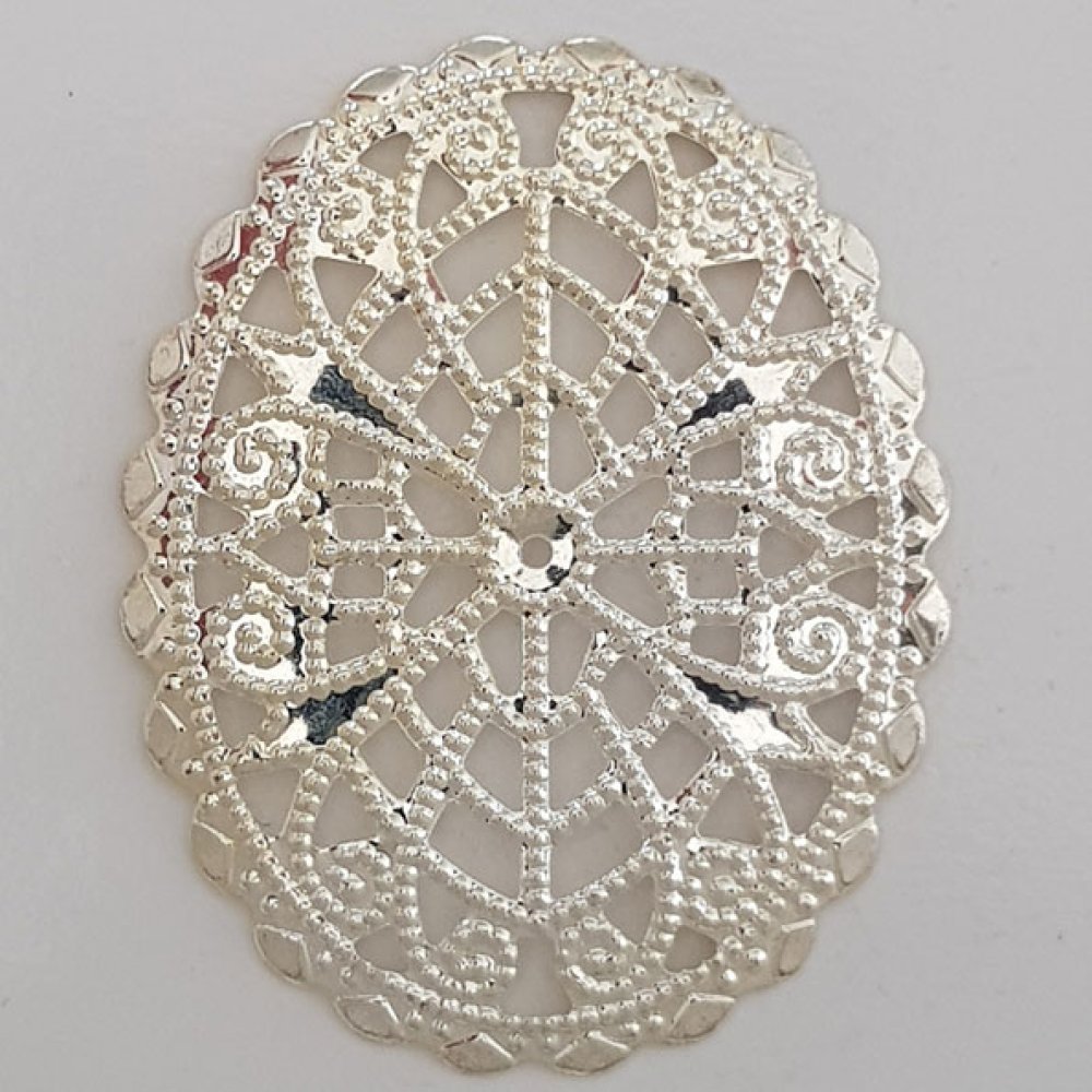 Pendente Flor Metal N°103 Prata Gravação