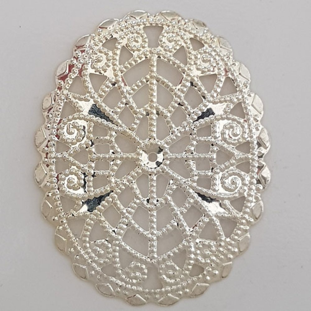 Pendente Flor Metal N°103 Prata Gravação
