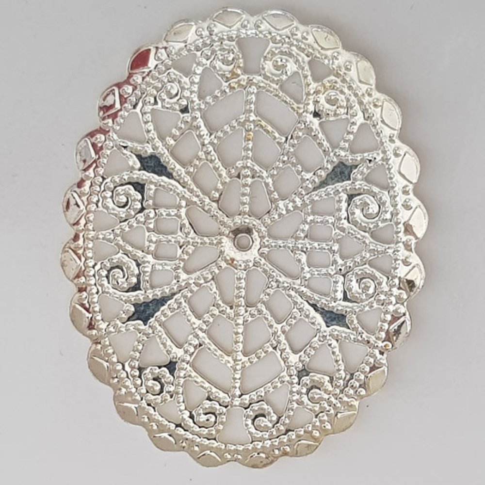 Pendente Flor Metal N°103 Prata Gravação