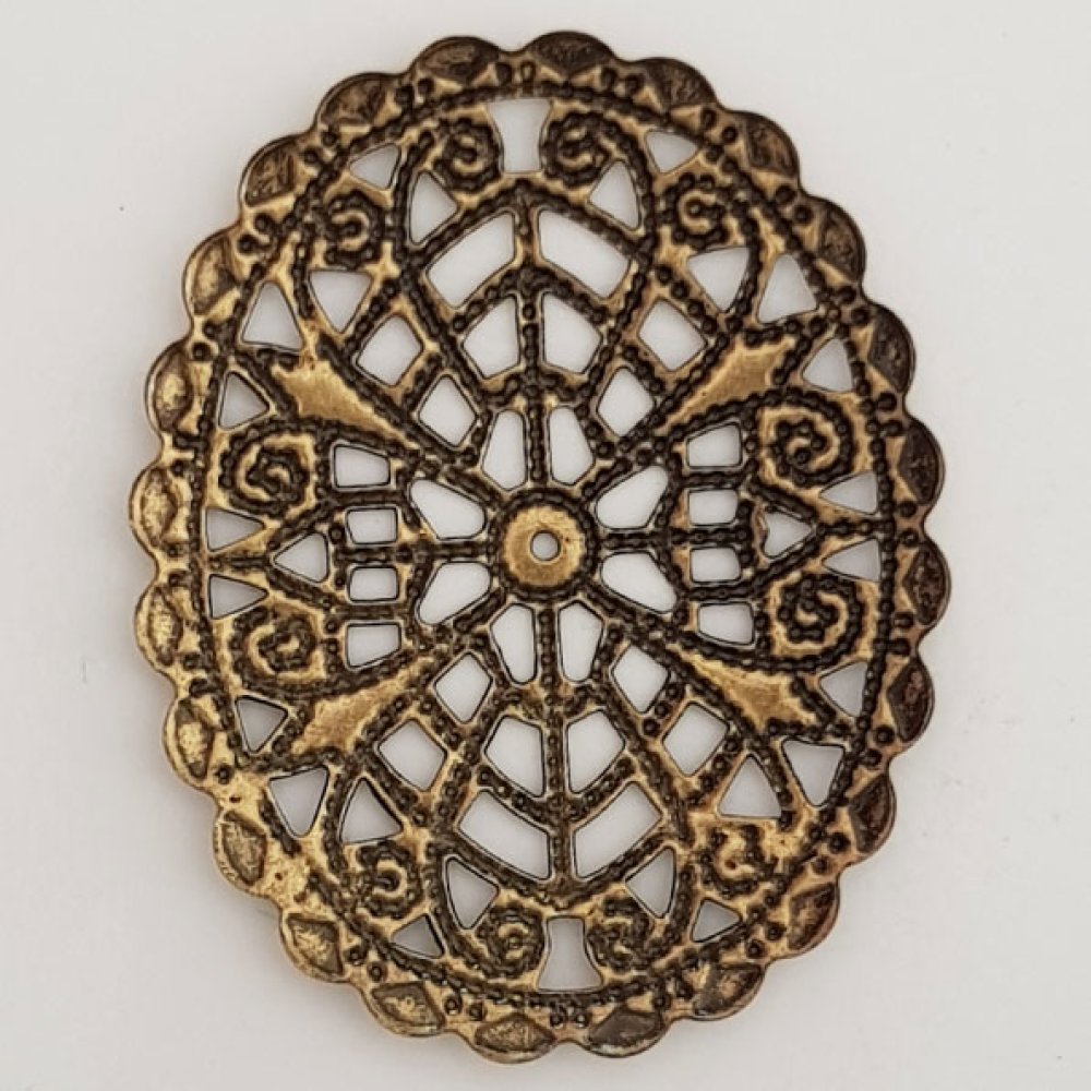 Pendente Flor em Metal N°103 Gravação em bronze