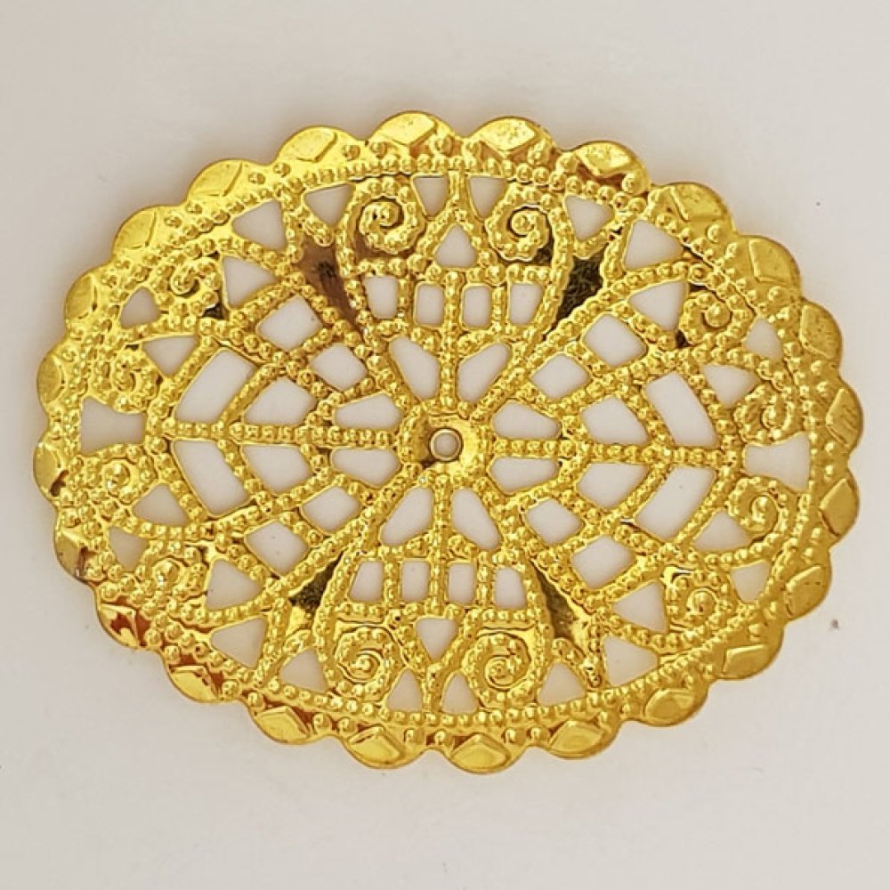 Pendente Flor em Metal N°103 Gravação a ouro