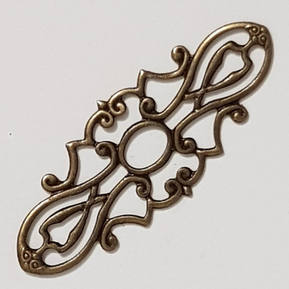Pendente flor em metal N°105 Gravação em bronze