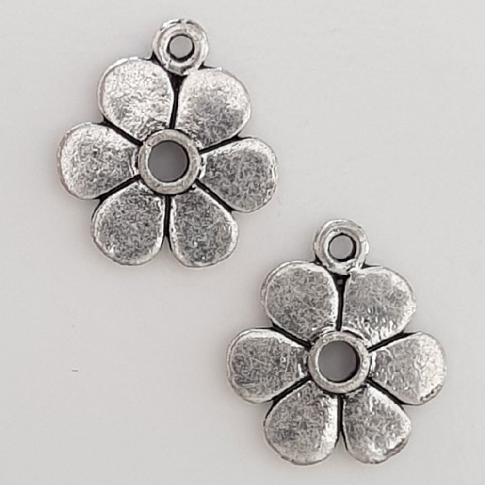 Pendente flor em metal N°115 Prata