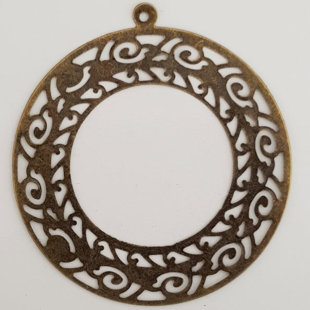 Pendente Flor em Metal N°119 Bronze