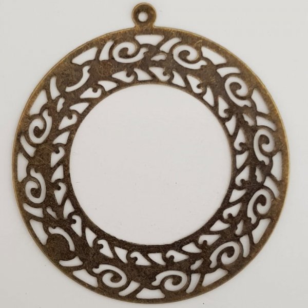 Pendente Flor em Metal N&deg;119 Bronze