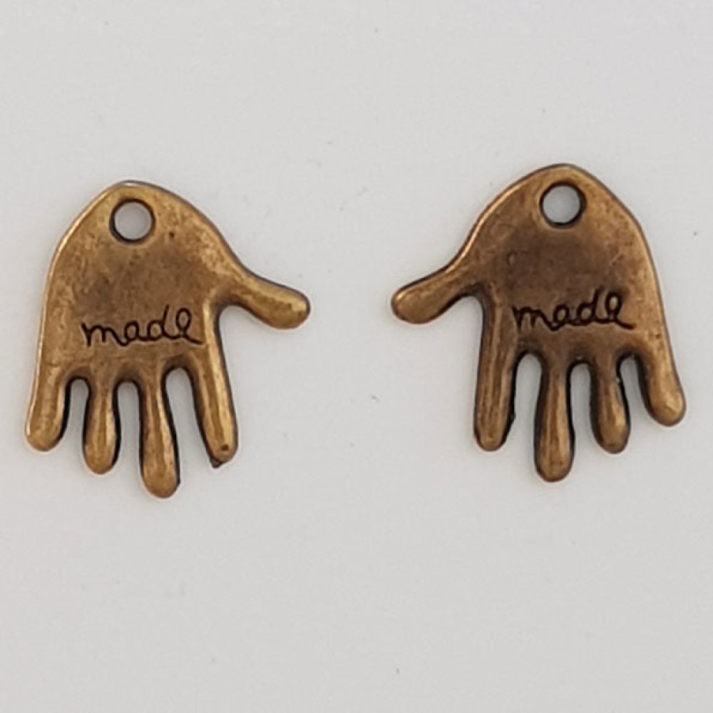 Pendente de mão "MADE "N°05 Bronze