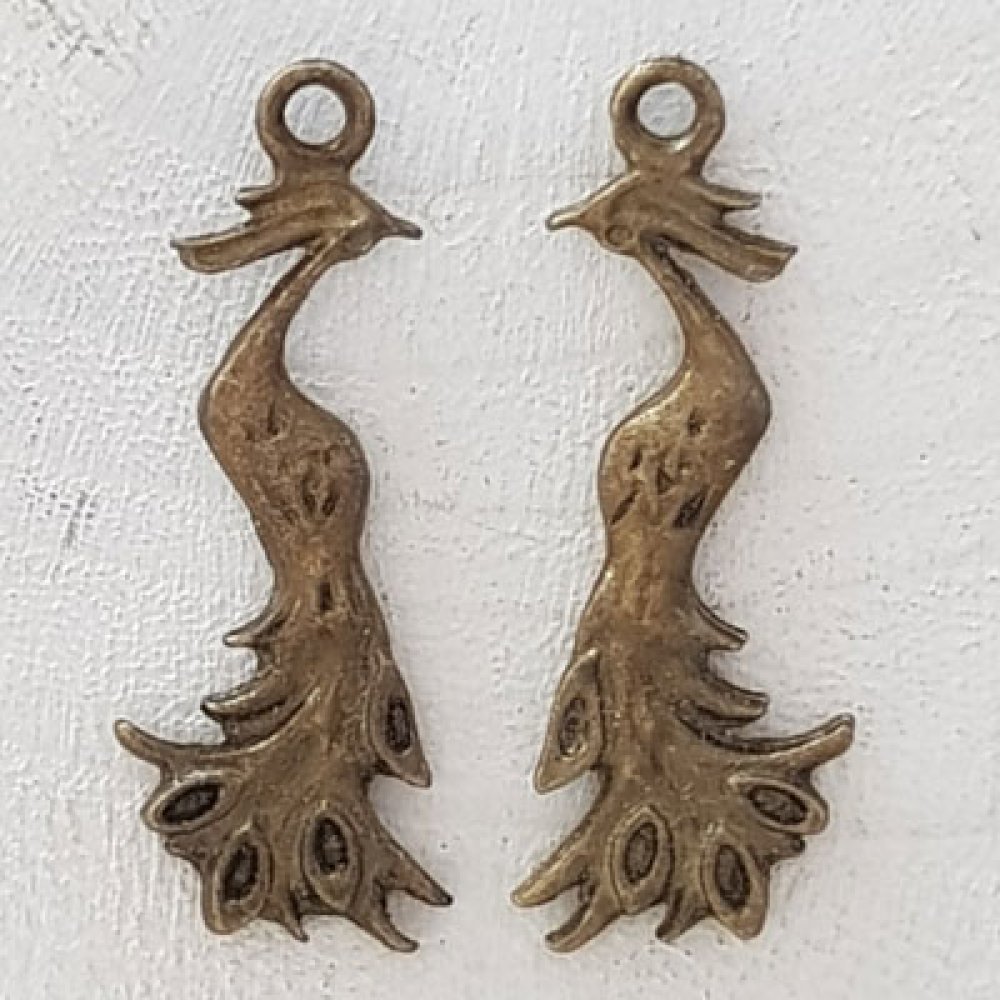Pendente Peacock Charm em Bronze Metal-03 Peacock Pendant 