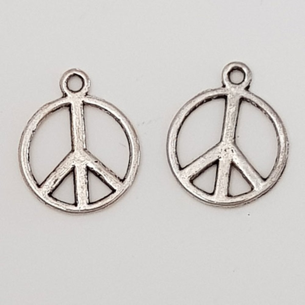 Charm Paz e Amor N°04 Prata x 10 peças
