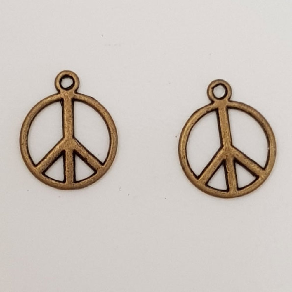 Charm Paz e Amor N°07 Bronze x 10 peças.