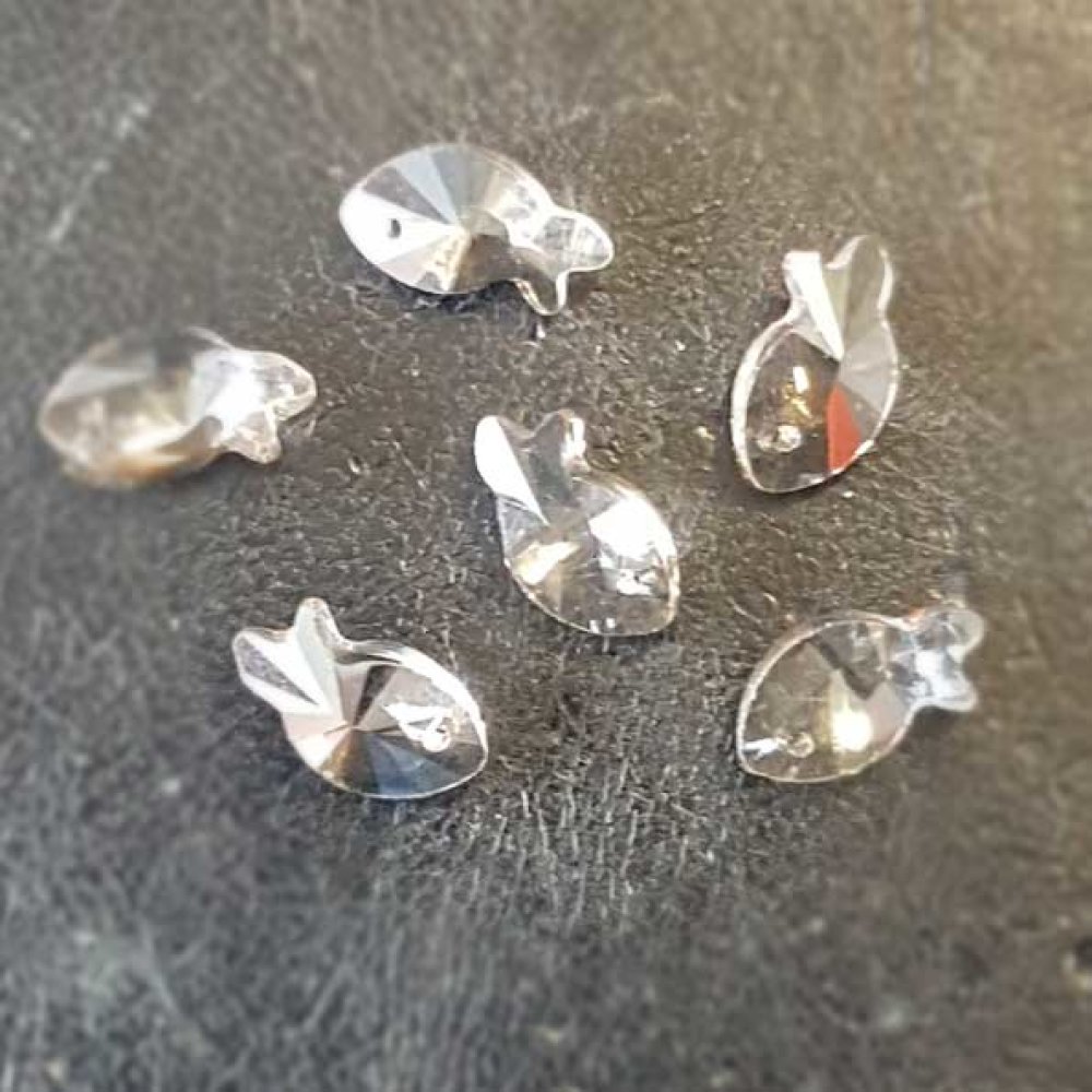 Pendente em vidro facetado peixe N°01-01