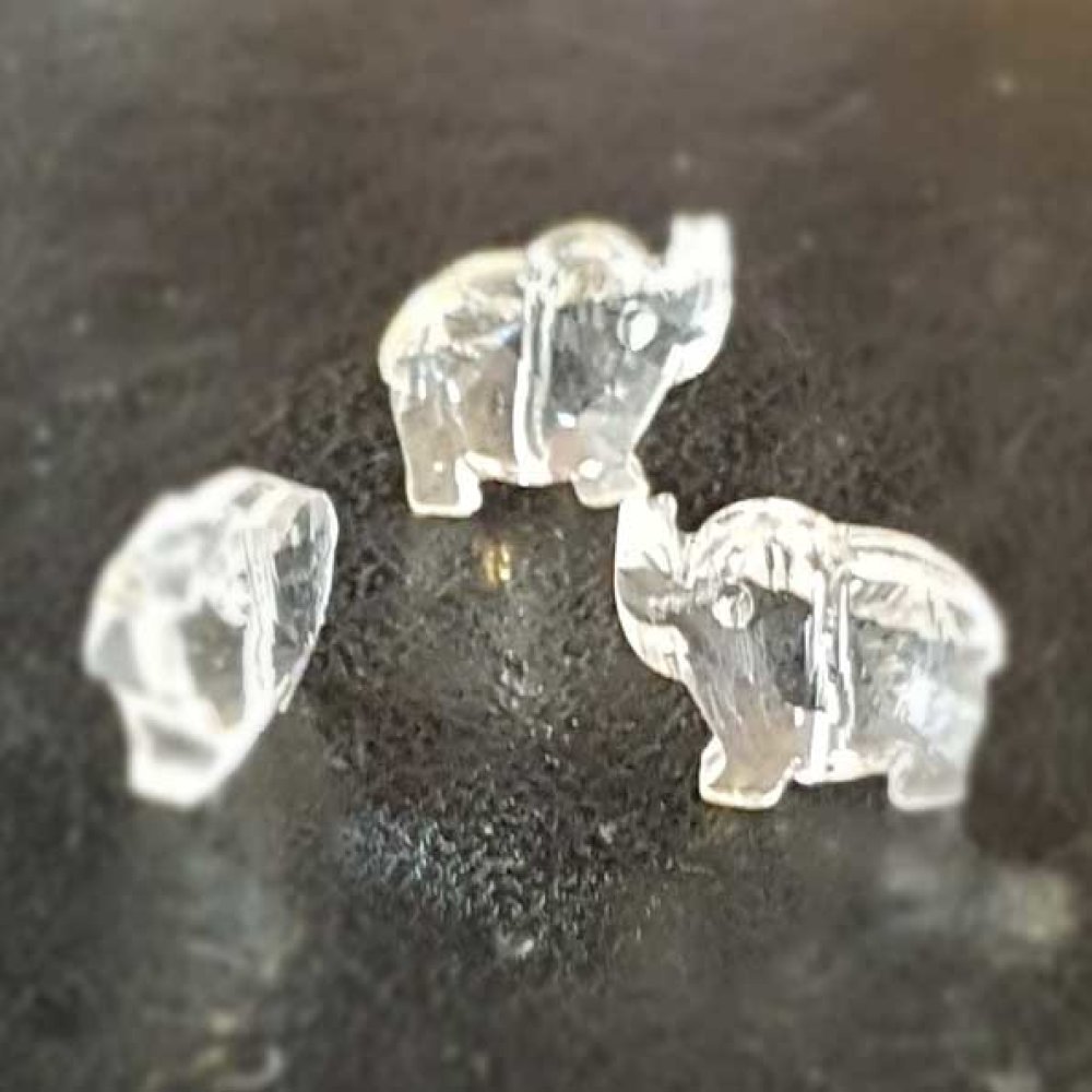 Pendente em vidro facetado elefante N°01-01
