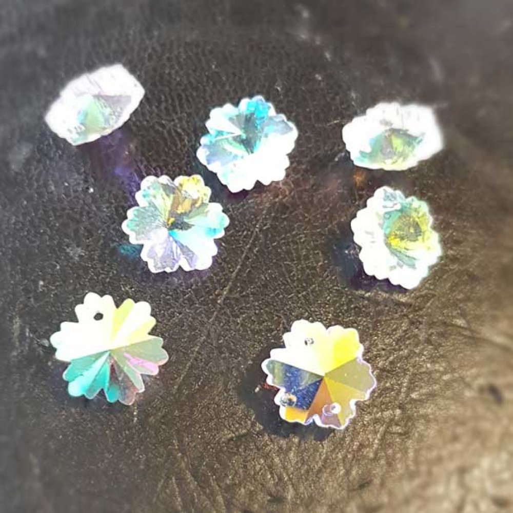 Pingente de flor em vidro facetado N°02-01