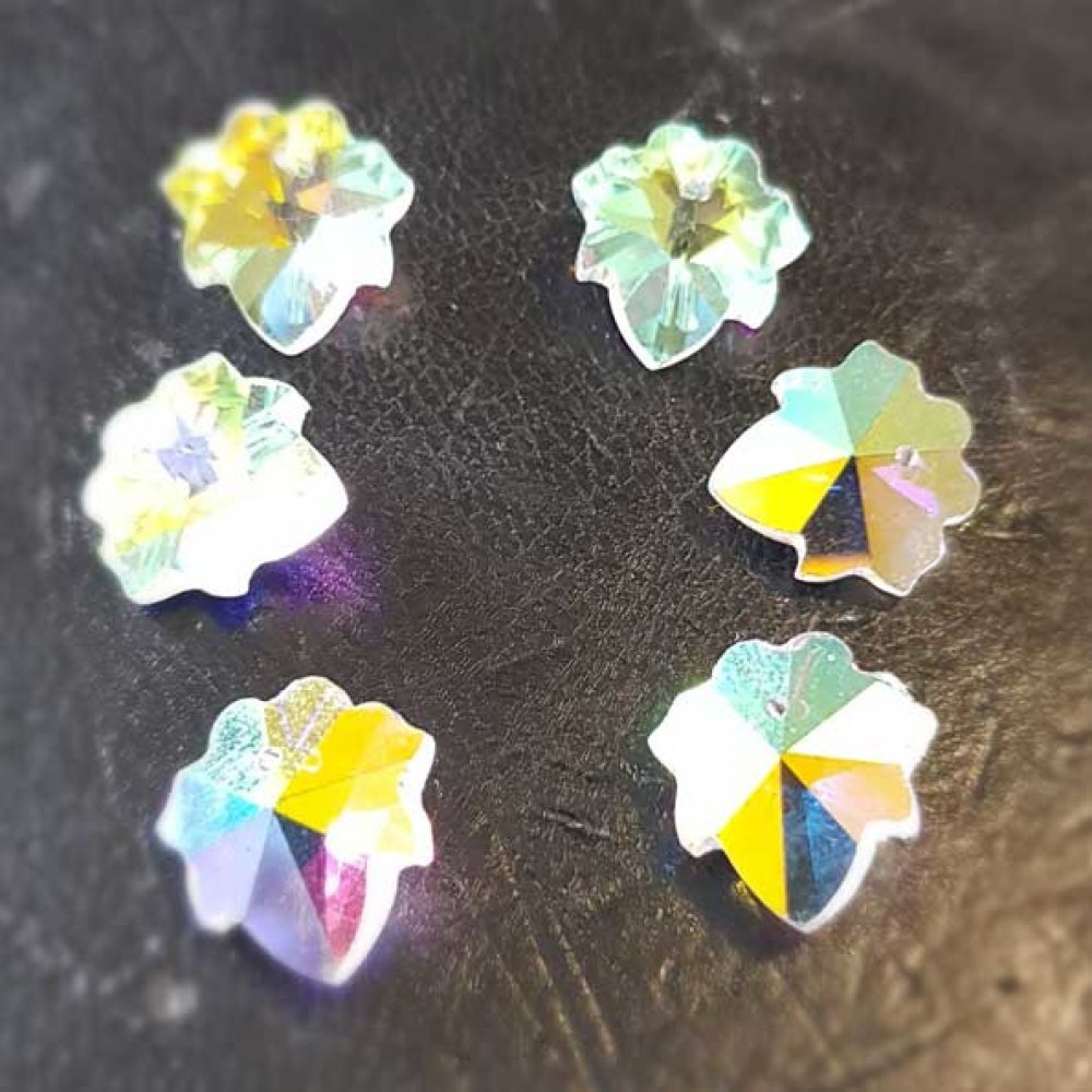 Pingente de flor em vidro facetado N°03-01