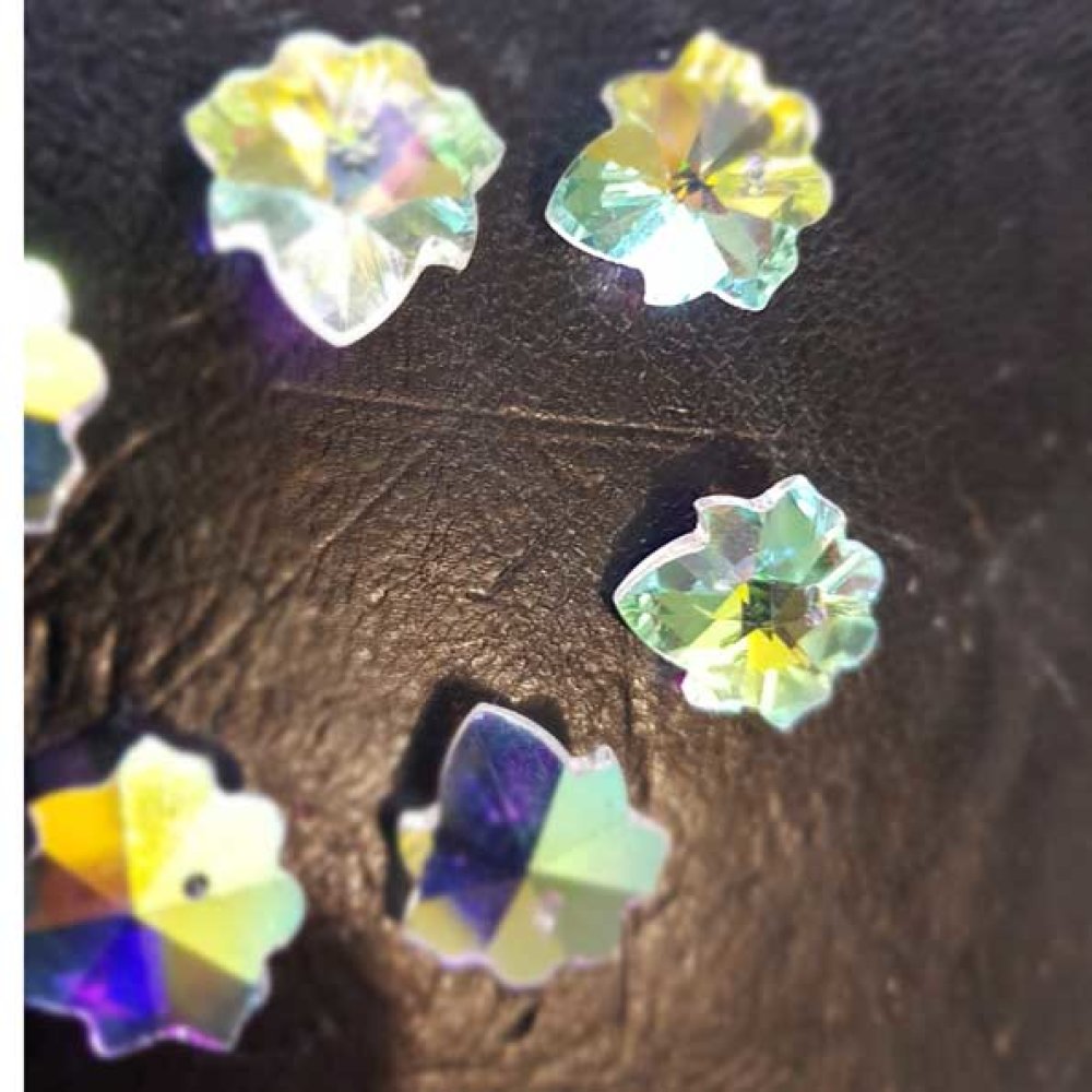 Pingente de flor em vidro facetado N°03-01