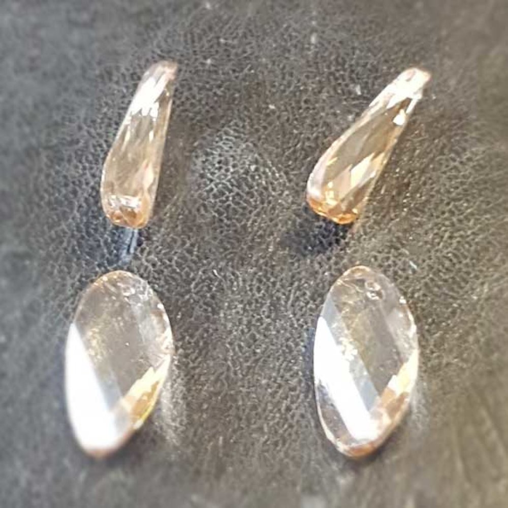 Pendente com gota de vidro facetado N°02-01